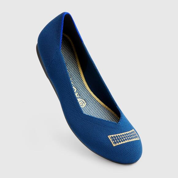 Rothy’s The Flats in Blue Holiday‎ Licorice Women’s Size 6.5 - Picture 1 of 8